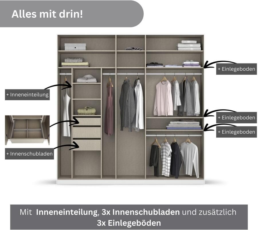 Rauch Draaideurkast Kledingkast kast garderobe TOPSELLER OTELI incl. binnenindeling - Foto 9