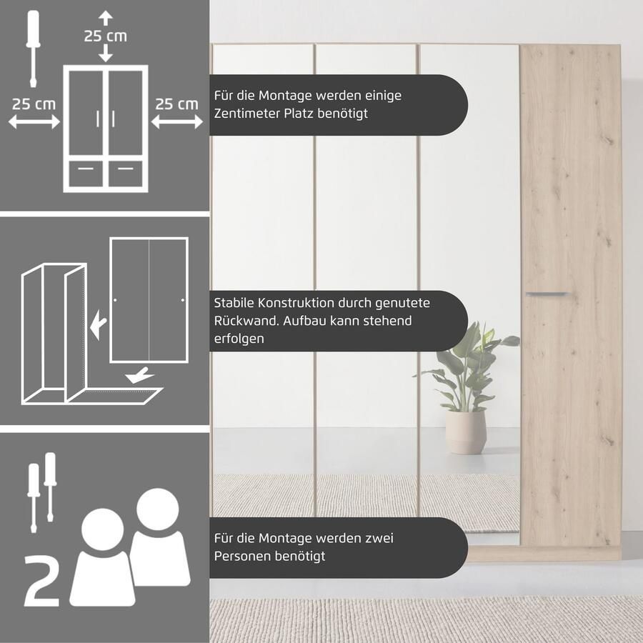 Rauch Draaideurkast Kledingkast kast garderobe TOPSELLER OTELI incl. binnenindeling