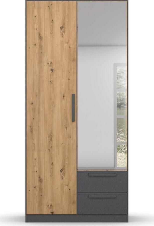 Rauch Draaideurkast StyleUp Type Dark & Wood met trendy contrastkleurige grepen - Foto 5