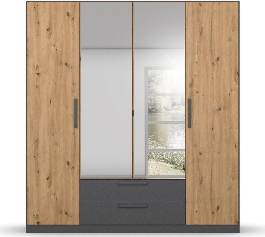 Rauch Draaideurkast StyleUp Type Dark & Wood met trendy contrastkleurige grepen - Foto 5