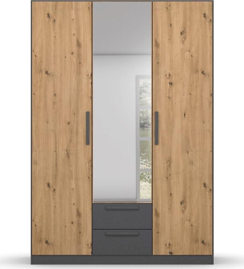 Rauch Draaideurkast StyleUp Type Dark & Wood met trendy contrastkleurige grepen - Foto 3