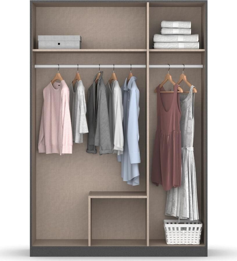 Rauch Draaideurkast StyleUp Type Dark & Wood met trendy contrastkleurige grepen - Foto 6