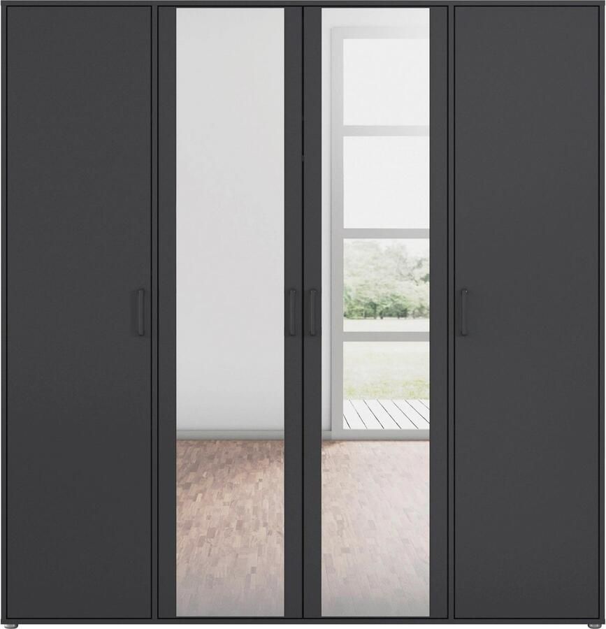 Rauch Draaideurkast Voyager met moderne grepen in grijs-metallic en spiegel - Foto 7