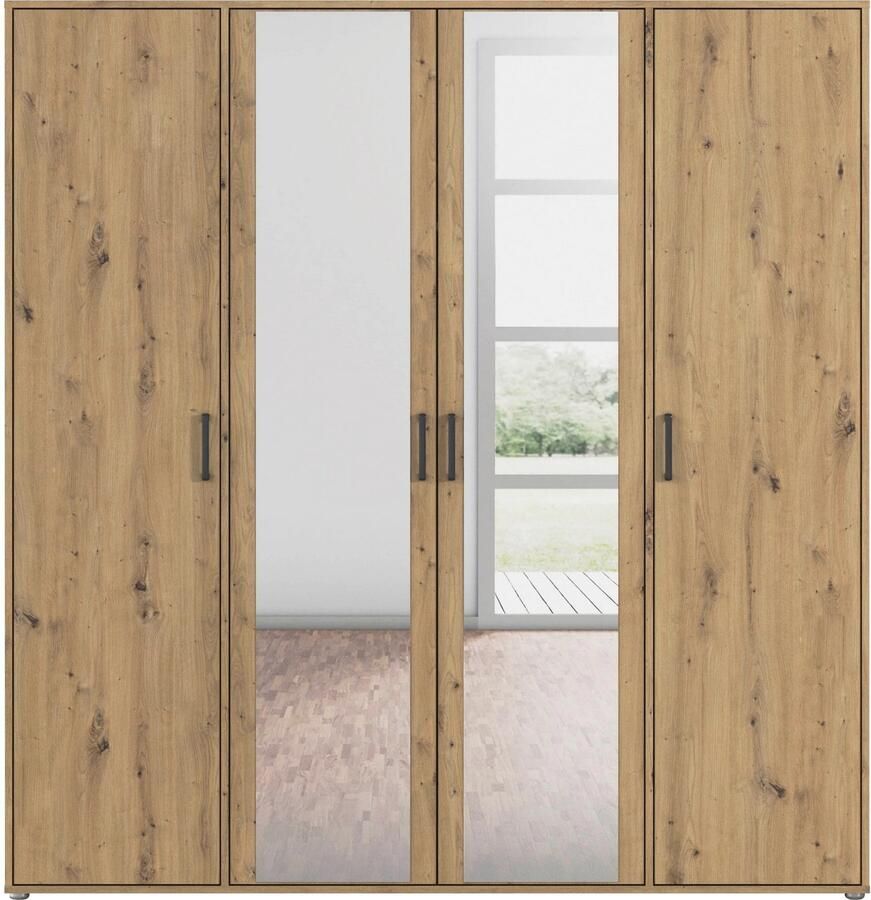 Rauch Draaideurkast Voyager met moderne grepen in grijs-metallic en spiegel - Foto 7