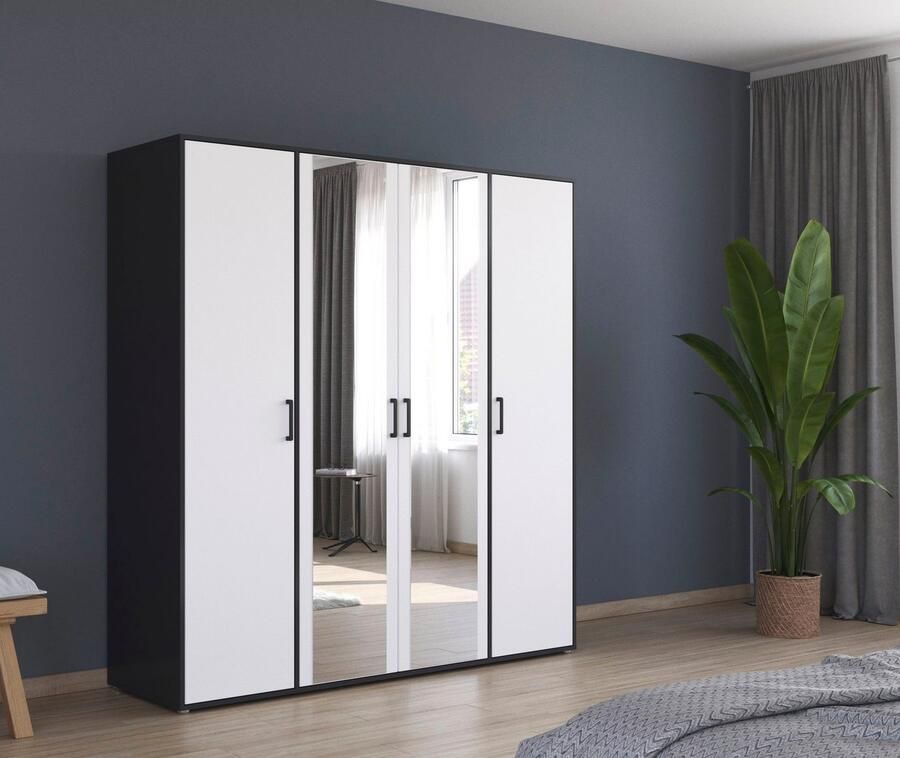 Rauch Draaideurkast Voyager met moderne grepen in grijs-metallic en spiegel - Foto 12