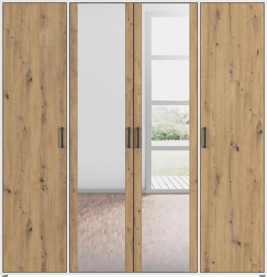 Rauch Draaideurkast Voyager met moderne grepen in grijs-metallic en spiegel - Foto 7