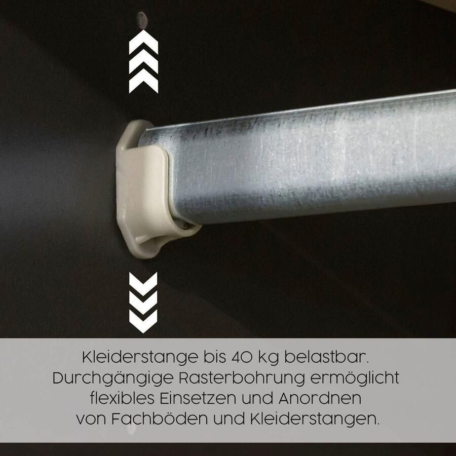 Rauch Draaideurkast Voyager met moderne grepen in grijs-metallic en spiegel - Foto 5