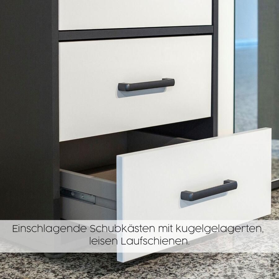 Rauch Draaideurkast Kledingkast kast garderobe linnenkast VOYAGER moderne grepen in grijs metallic met buitenlades made in germany - Foto 8