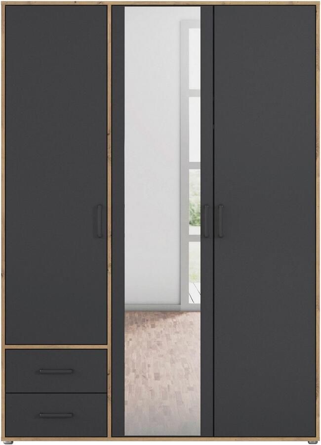 Rauch Draaideurkast Voyager met moderne grepen in grijs-metallic incl. laden en spiegel - Foto 15