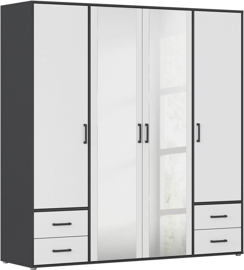 Rauch Draaideurkast Voyager met moderne grepen in grijs-metallic incl. laden en spiegel - Foto 19