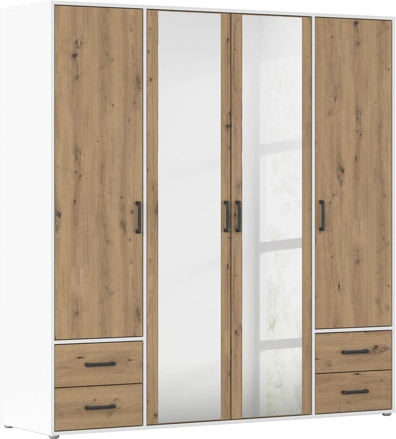 Rauch Draaideurkast Voyager met moderne grepen in grijs-metallic incl. laden en spiegel - Foto 19