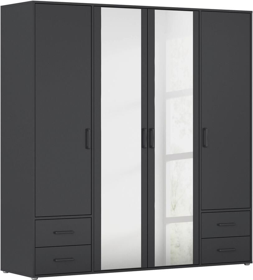 Rauch Draaideurkast Voyager met moderne grepen in grijs-metallic incl. laden en spiegel - Foto 19