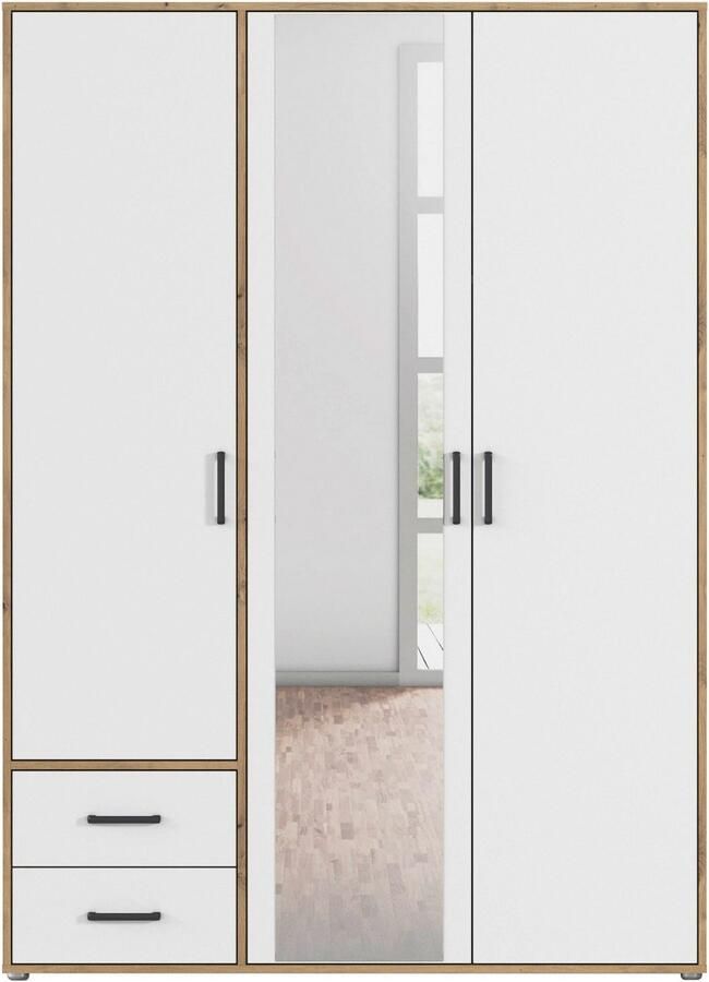 Rauch Draaideurkast Voyager met moderne grepen in grijs-metallic incl. laden en spiegel - Foto 15