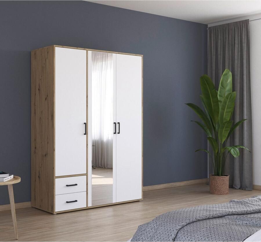 Rauch Draaideurkast Voyager met moderne grepen in grijs-metallic incl. laden en spiegel - Foto 8