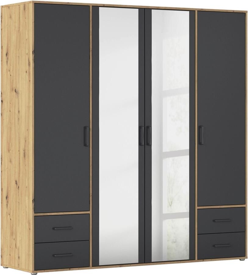 Rauch Draaideurkast Voyager met moderne grepen in grijs-metallic incl. laden en spiegel - Foto 19