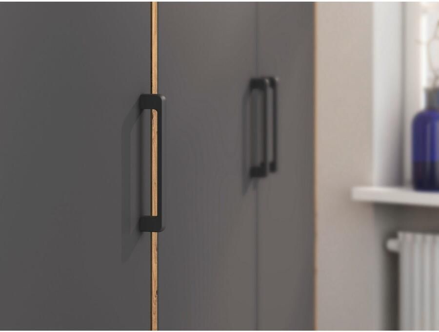 Rauch Draaideurkast Kledingkast kast garderobe linnenkast VOYAGER moderne grepen in grijs metallic met buitenlades made in germany - Foto 13