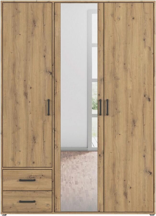 Rauch Draaideurkast Voyager met moderne grepen in grijs-metallic incl. laden en spiegel - Foto 15