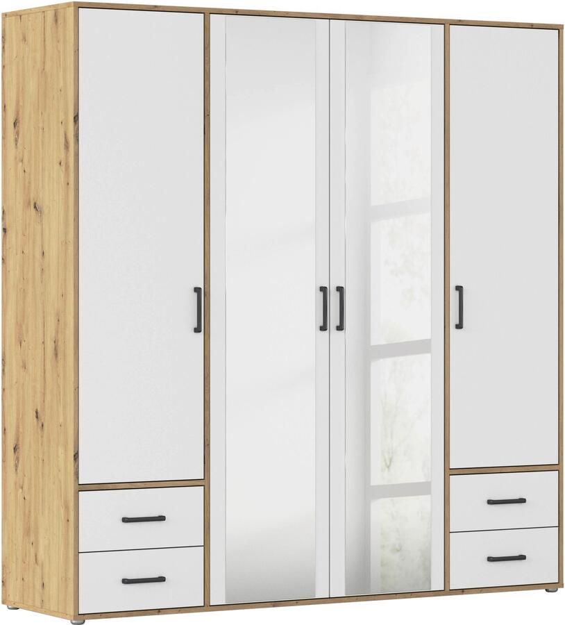 Rauch Draaideurkast Voyager met moderne grepen in grijs-metallic incl. laden en spiegel - Foto 19