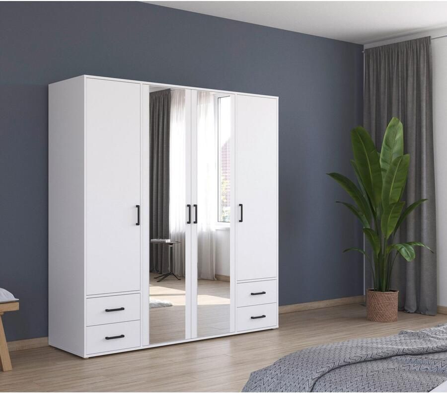 Rauch Draaideurkast Voyager met moderne grepen in grijs-metallic incl. laden en spiegel - Foto 10