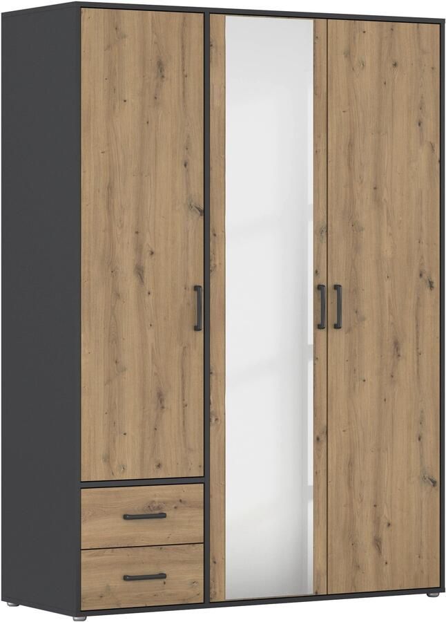 Rauch Draaideurkast Voyager met moderne grepen in grijs-metallic incl. laden en spiegel - Foto 19