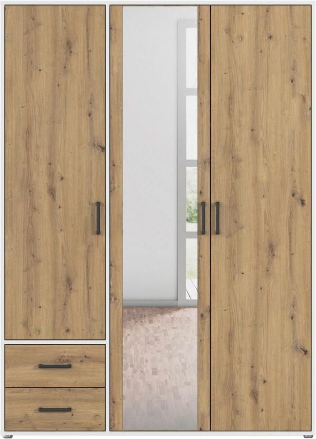 Rauch Draaideurkast Voyager met moderne grepen in grijs-metallic incl. laden en spiegel - Foto 15