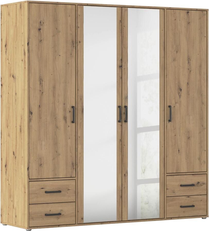 Rauch Draaideurkast Voyager met moderne grepen in grijs-metallic incl. laden en spiegel - Foto 19