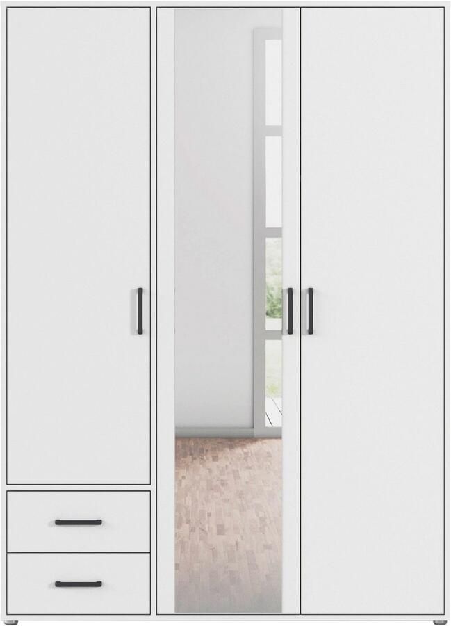 Rauch Draaideurkast Voyager met moderne grepen in grijs-metallic incl. laden en spiegel - Foto 15