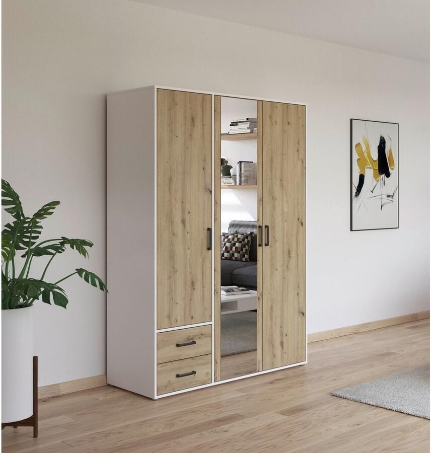 Rauch Draaideurkast Voyager met moderne grepen in grijs-metallic incl. laden en spiegel - Foto 8