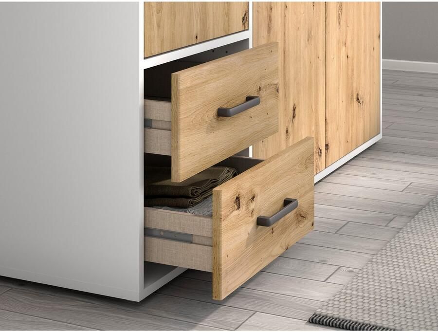 Rauch Draaideurkast Voyager met moderne grepen in grijs-metallic incl. laden en spiegel - Foto 14