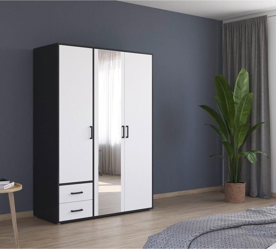 Rauch Draaideurkast Voyager met moderne grepen in grijs-metallic incl. laden en spiegel - Foto 9