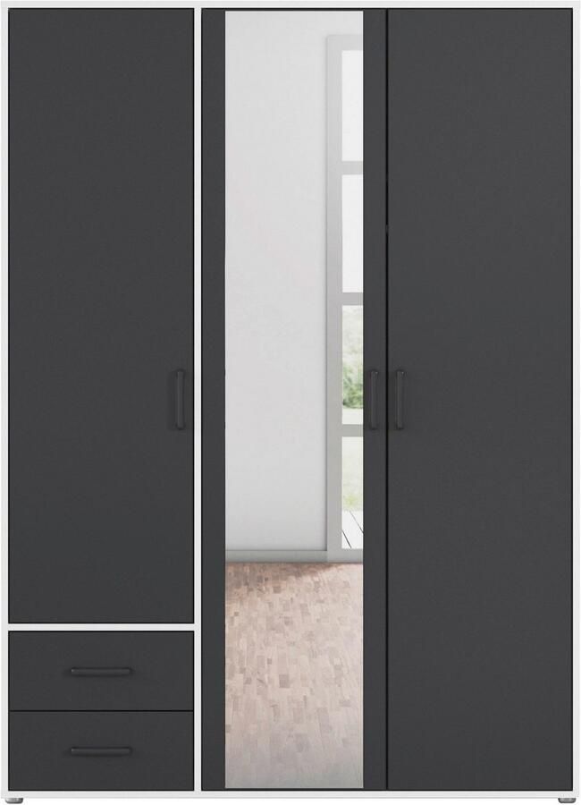 Rauch Draaideurkast Voyager met moderne grepen in grijs-metallic incl. laden en spiegel - Foto 15