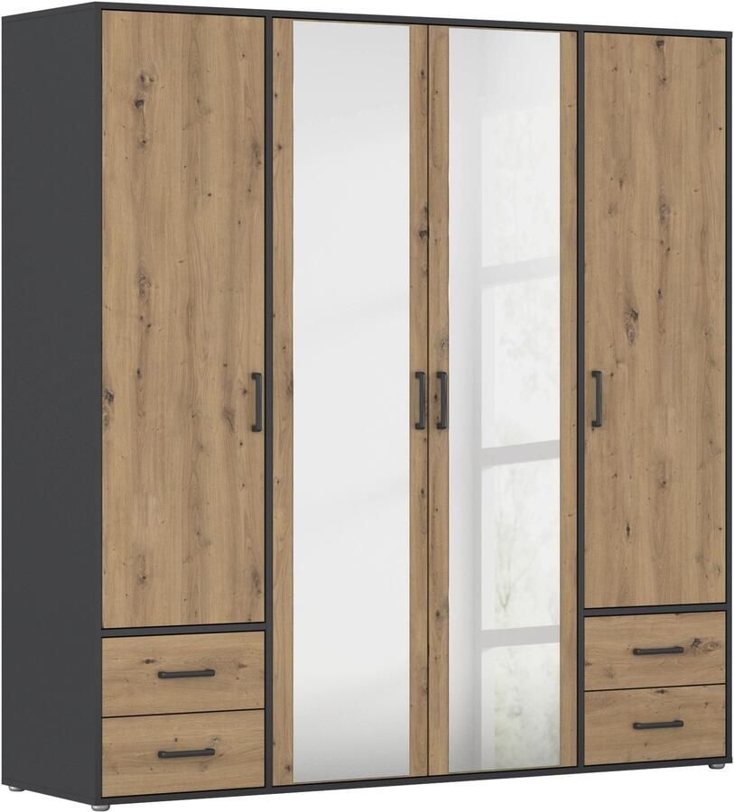 Rauch Draaideurkast Voyager met moderne grepen in grijs-metallic incl. laden en spiegel - Foto 19