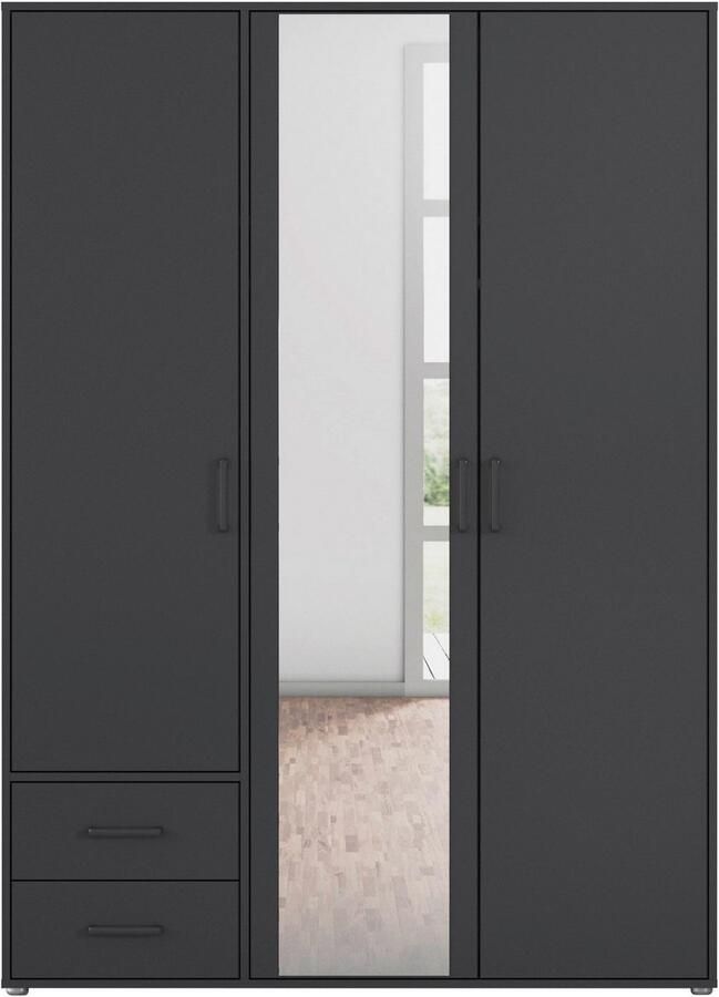 Rauch Draaideurkast Voyager met moderne grepen in grijs-metallic incl. laden en spiegel - Foto 15