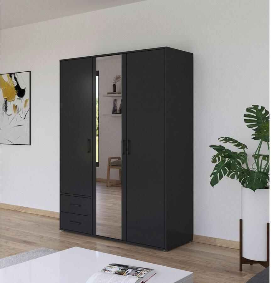 Rauch Draaideurkast Voyager met moderne grepen in grijs-metallic incl. laden en spiegel - Foto 8