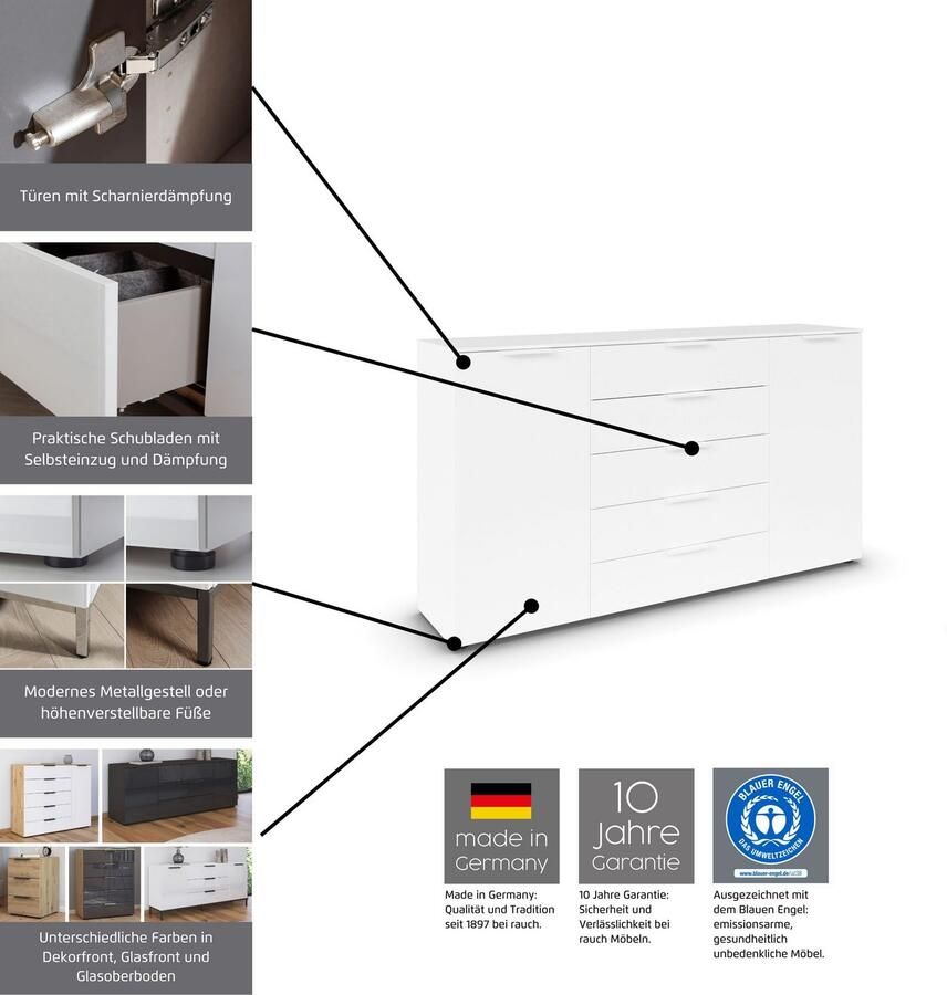 Rauch Ladekast Flipp ladekast waskast kast bestseller OTTO's Choice 2 deurs met 5 laden en soft-close functie in 2 breedtes - Foto 4
