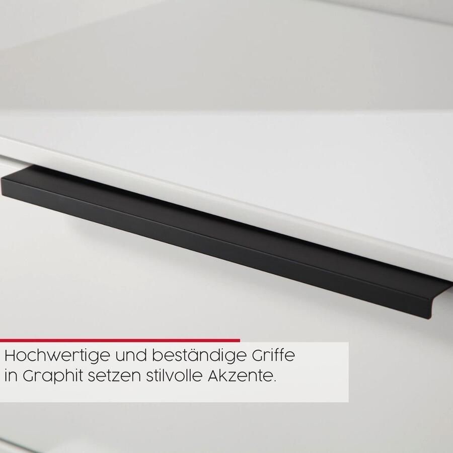 Rauch Kast met laden en deuren Commode deurkast sideboard combikast FLIPP met glasfront 1-deurs 5 laden soft-close functie bovenblad en glazen front - Foto 4