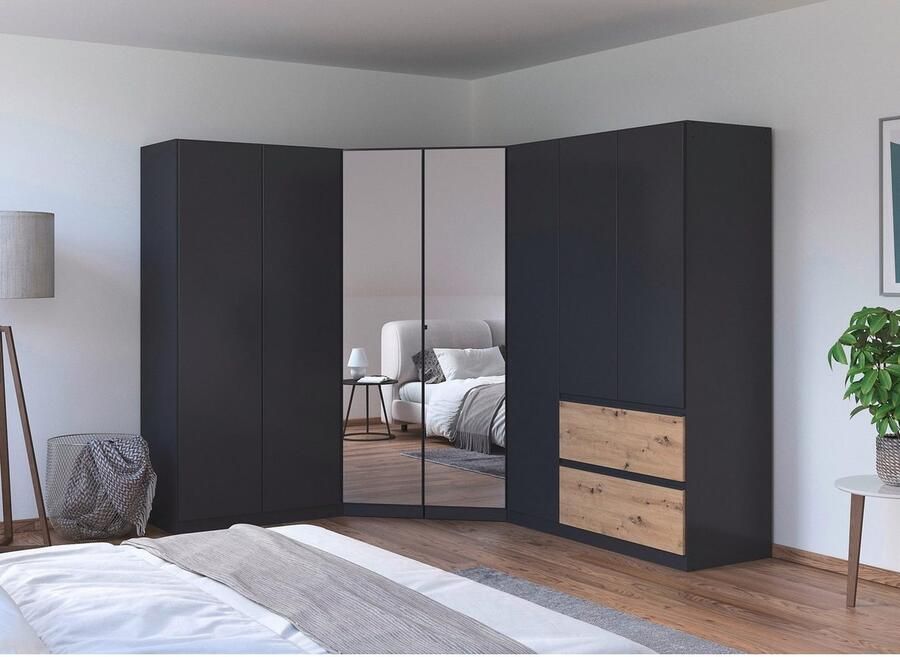 Rauch Kastenset Kledingkast kast garderobe waskast COSTA met spiegel veel ruimte greeploze front en push-to-open functie made in germany - Foto 13