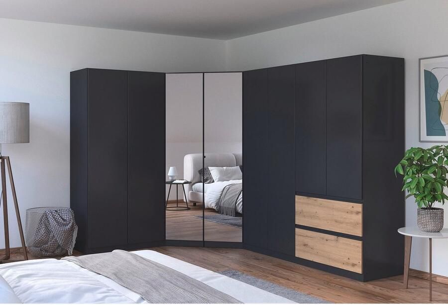 Rauch Kastenset Kledingkast kast garderobe waskast COSTA met spiegel veel ruimte greeploze front en push-to-open functie made in germany - Foto 16