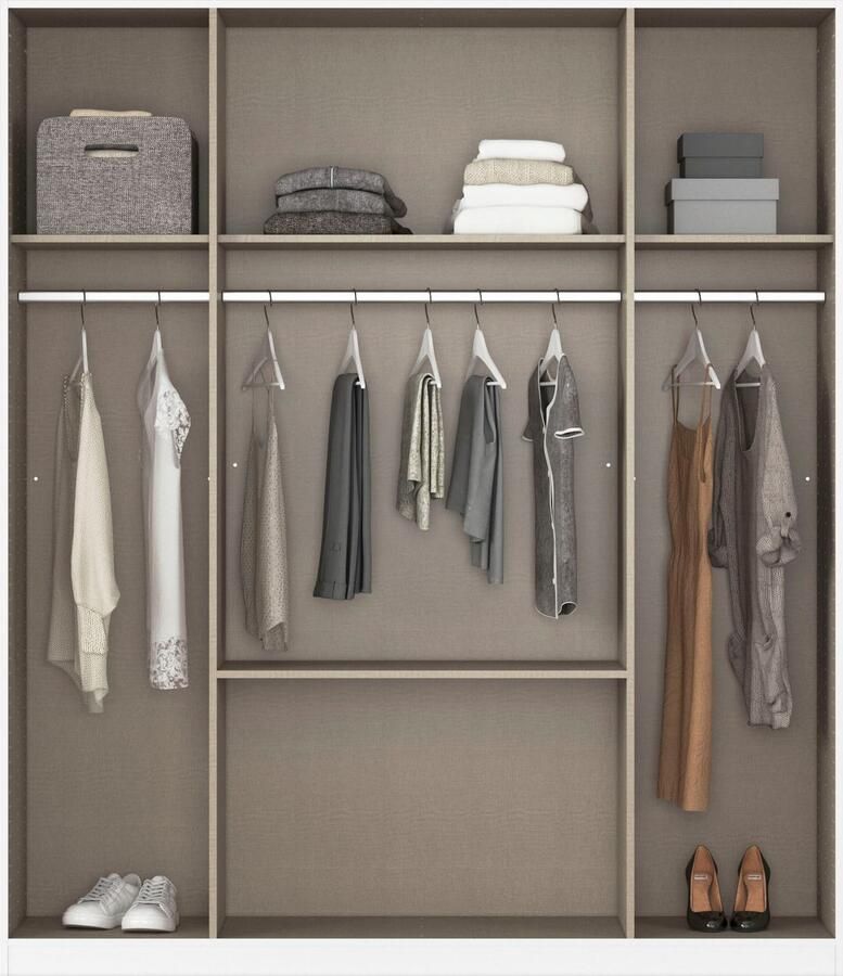 Rauch Kledingkast Draai-deurkast Garderobe BURANO met lades en spiegelomranding in kleuraccent made in germany - Foto 11