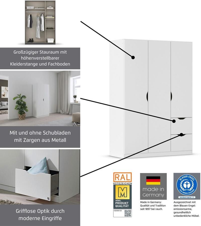 Rauch Kledingkast Freiham met verzonken handgrepen en laden - Foto 13