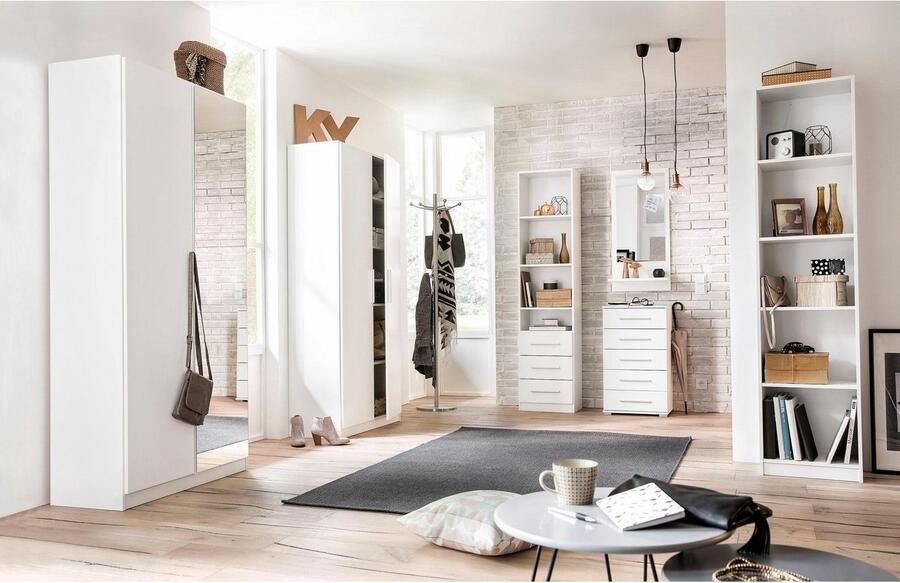 Rauch Kledingkast Garderobe Draai-deurskast Kledingkast Kast Schoenenkast MINOSA Breedte 91 cm uitschuifbare kledingstang 6 schoenenplanken MADE IN GERMANY - Foto 5