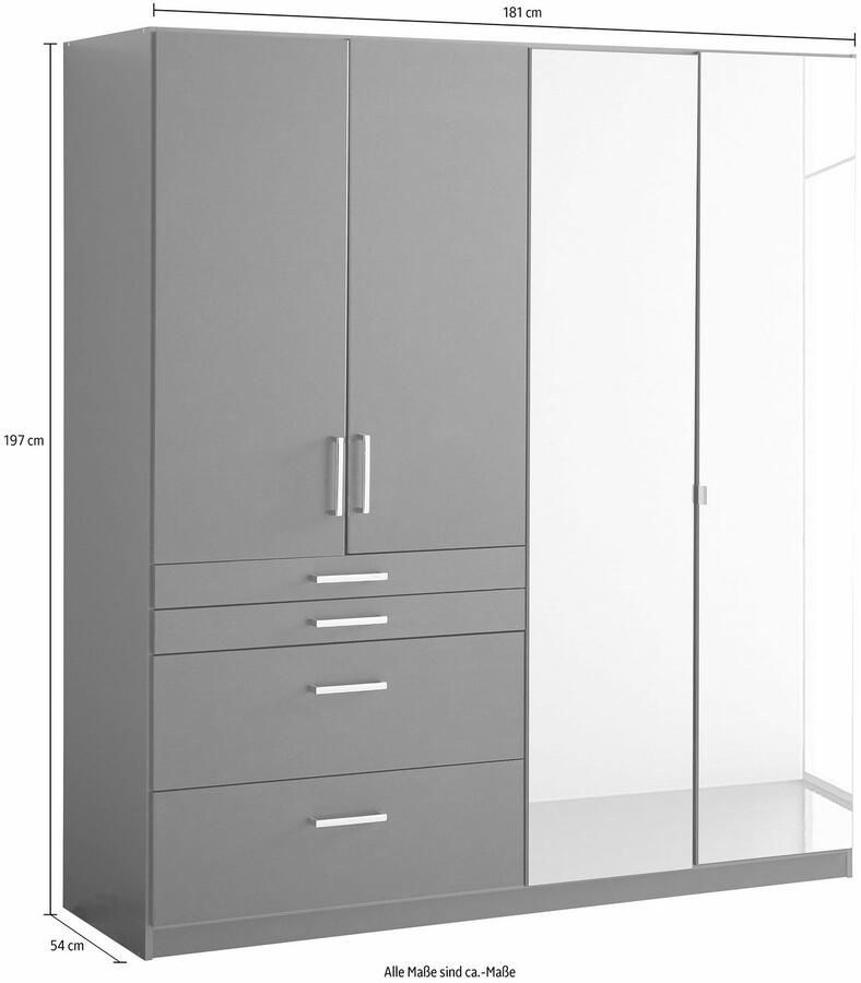 Rauch Kledingkast Harburg bestseller in de slaapkamer Slaapkamerkast garderobe met spiegel - Foto 4