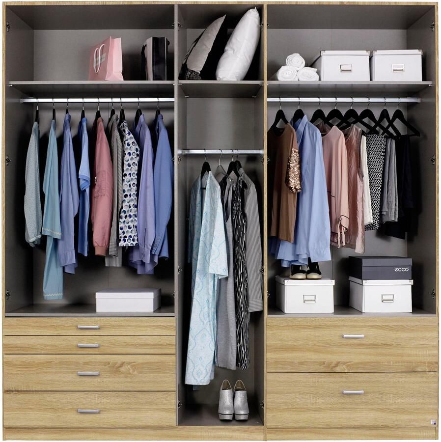 Rauch Kledingkast Kast Garderobe Linnenkast WILDBERG met 6 laden bovenste lade met houten indeling made in germany - Foto 8