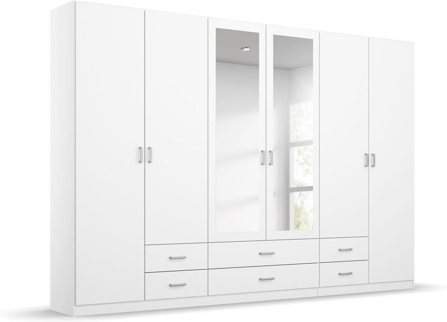 Rauch Kledingkast Kast Garderobe Wasmand GAMMA in 3 Breedtes veel opbergruimte met 6 lades met spiegel topseller made in germany