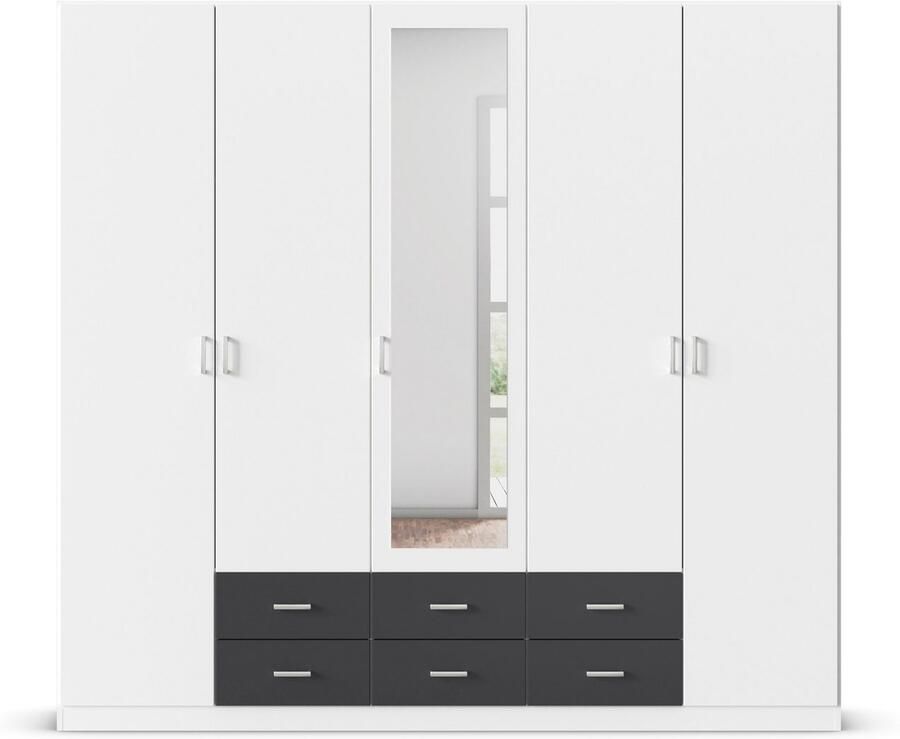 Rauch Kledingkast Kast Garderobe Wasmand GAMMA in 3 Breedtes veel opbergruimte met 6 lades met spiegel topseller made in germany - Foto 4