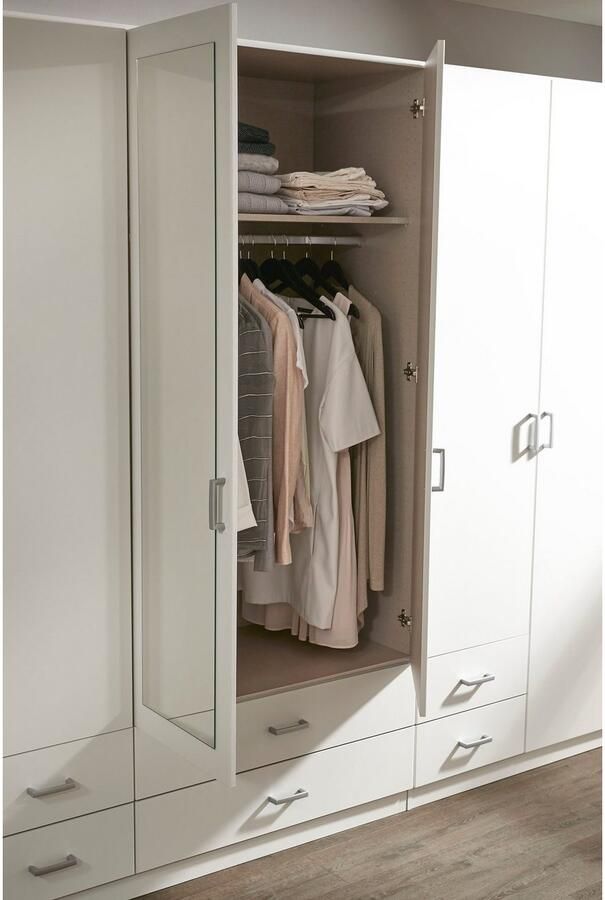 Rauch Kledingkast Kast Garderobe Wasmand GAMMA in 3 Breedtes veel opbergruimte met 6 lades met spiegel topseller made in germany - Foto 7