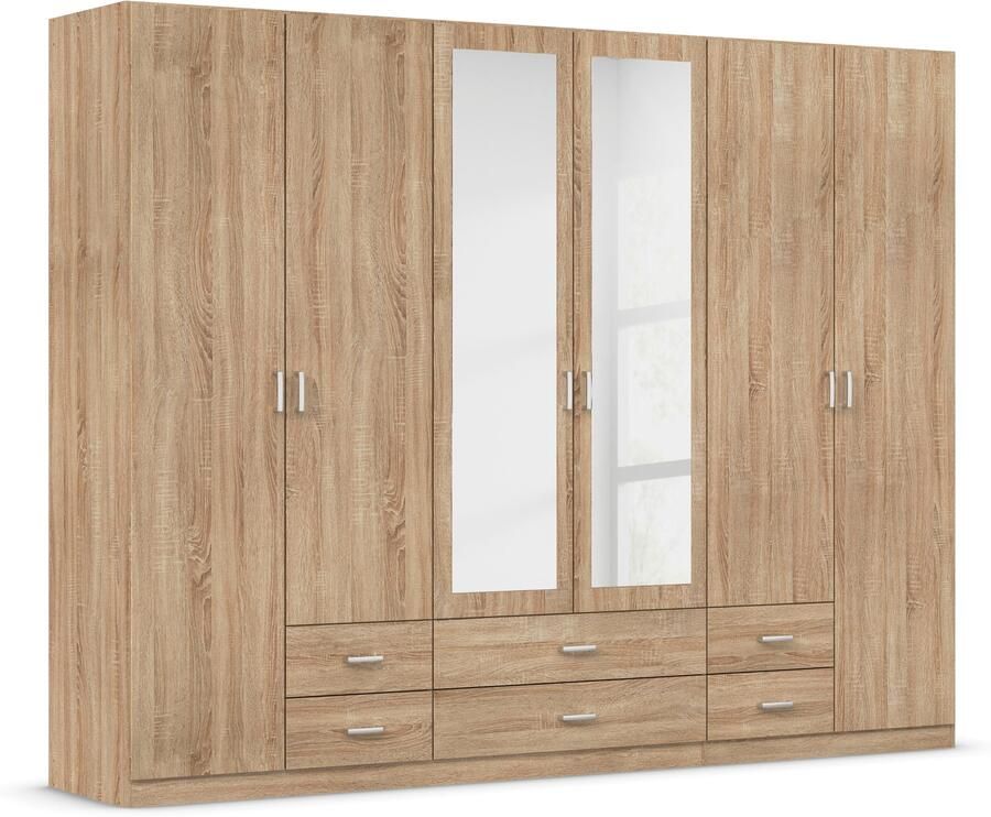 Rauch Kledingkast Kast Garderobe Wasmand GAMMA in 3 Breedtes veel opbergruimte met 6 lades met spiegel topseller made in germany