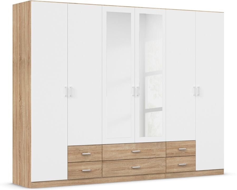 Rauch Kledingkast Kast Garderobe Wasmand GAMMA in 3 Breedtes veel opbergruimte met 6 lades met spiegel topseller made in germany - Foto 8