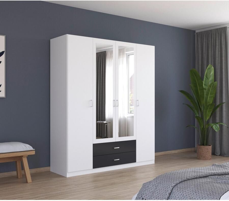 Rauch Kledingkast Kast Garderobe Wasmand GAMMA in 3 Breedtes veel opbergruimte met 6 lades met spiegel topseller made in germany - Foto 5