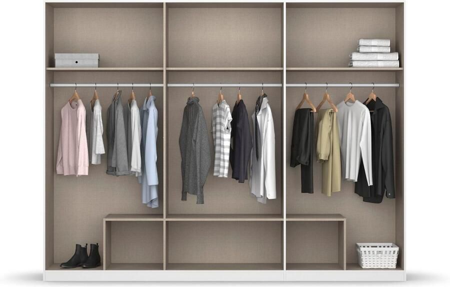 Rauch Kledingkast Kast Garderobe Wasmand GAMMA in 3 Breedtes veel opbergruimte met 6 lades met spiegel topseller made in germany - Foto 6